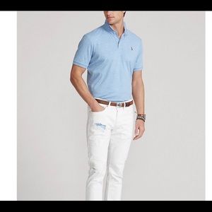 Polo Ralph Lauren Jamaica Blue Heather Polo Two-Button Shirt Medium